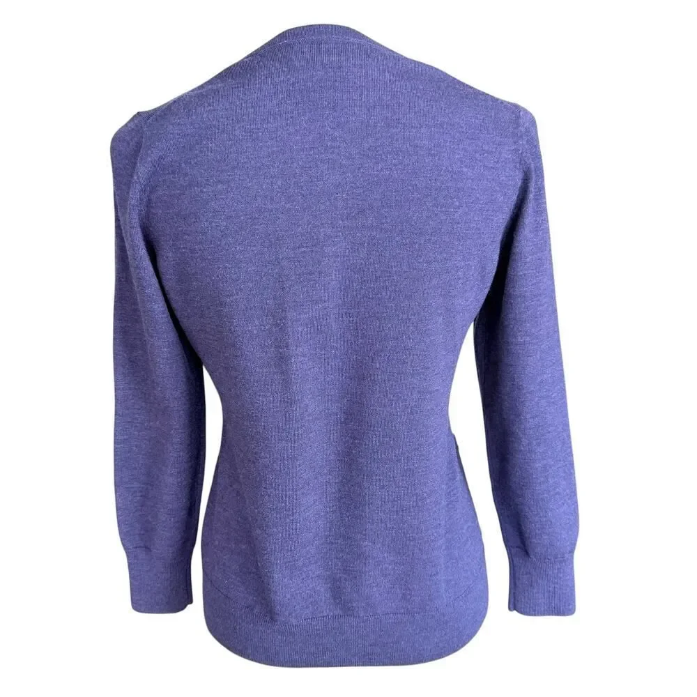 Banana Republic Extra Fine Merino Cardigan Purple Buttons Womens PM